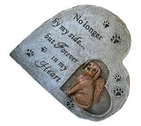 MOTHNUR Pierre Tombale Cœur en Résine pour Animaux de Compagnie Monument Commémoratif pour Chien Statue Décorative Résistante pour Jardin Ornement Funéraire Extérieur Souvenir Solide