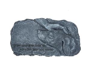 MOTHNUR Pierre Tombale en Résine pour Animaux de Compagnie Stèle Commémorative Extérieure Résistante et Imperméable Décoration Jardin Motif Ange et Chien Couleur Roche Souvenir