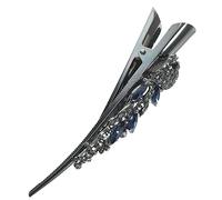 MOTHNUR Pince à Cheveux Vintage Cristal Pour Femme Barrette Alligator Couleur Céleste Accessoire Élégant Pour Toutes Occasions Idéale Pour Cheveux Épais Ou Fins Bouclés Ou Lisses