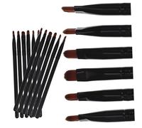 MOTHNUR Pinceaux de Maquillage Plat et Estompeur 18 Pièces Format Petit Fibres Synthétiques pour Correcteur Rouge à Lèvres Voyage Paquet Compacte