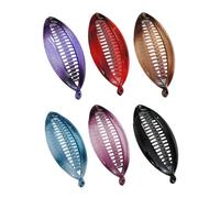 MOTHNUR Pinces à Cheveux Banane de Poisson Lot de 6 Accessoires pour Queue de Cheval Tension Forte Assortiment de Couleurs pour Femme et Fille