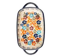 MOTHNUR Plat de Cuisson Céramique Double Oreilles Résistant Au Four et Micro-ondes Plateau Polyvalent pour Gratins Riz et Nouilles Vaisselle Pratique pour Cuisine Maison