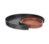 MOTHNUR Plateau Décoratif en Bois de Lune Noir Plateau Multifonction pour Huiles Essentielles et Bijoux Stable et Assiette de Présentation pour Déco Maison Intérieure Accessoire Zen