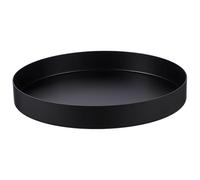 MOTHNUR Plateau Rond Métallique Noir Plateau de Service Décoratif Résistant et Facile à Nettoyer pour Rangement Bougies et Thé