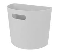 MOTHNUR Poubelle Murale Petite Taille Gris Blanc en Plastique Semi-Circulaire Conteneur de Stockage des Déchets pour Maison Poubelle Suspendue Compacte Cuisine et Bureau
