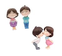 MOTHNUR Poupées de Couple Micro-Paysage Décoratives 2 Ensembles Blanc Rose et Bleu Violet, Figurines Artisanales Miniatures pour Bureau, Mariage et Décoration Intérieure Saint-Valentin