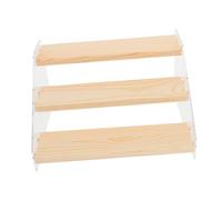 MOTHNUR Présentoir De Rangement Pratique à 3 Niveaux 20cm en Acrylique Et Bois Support D'affichage De Bureau Et Rack De Stockage pour Bijoux Et Cosmétiques
