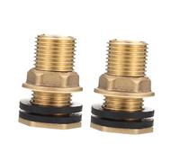 MOTHNUR Raccords de Réservoir en Laiton Joints Toriques pour Arrosage, Connecteur Traversant de Cloison 3/8 Femelle X 1/2 Mâle, 2 Pièces, Étanchéité Assurée pour Cuve et Réservoir d'eau