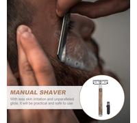 MOTHNUR Rasoir de Barbier Vintage à Double Tranchant Manuel et Antirouille Portable pour Barbe et Poils Courts Outil de Rasage Professionnel et Sécurisé