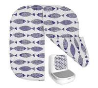 MOTHNUR Rideau de Porte pour Bac à Litière Automatique, Petit Rideau en Tissu Doux Couleur Petit Poisson, Accessoire Compatible pour Bac Autonettoyant, Protection Anti-poussière