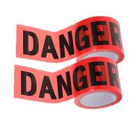 MOTHNUR Ruban de Signalisation Non Adhésif Danger Rouge 75 CM X 100 M 2 Rouleaux de Ruban D’Avertissement pour Scène de Crime Sécurité Chantier Bande de Précaution sans Colle