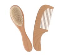 MOTHNUR Set Brosse et Peigne Garçon Fille Léger et Poils Doux Naturels pour Bain et Démêlage Cadeau Pratique pour Nouveaux Parents