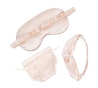MOTHNUR Set Cadeau Masque de Sommeil Soie Artificielle avec Bandeau et Pochette Masque Nuit Doux et Occultant pour Voyage Détente et Relaxation