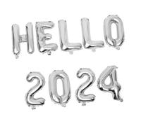MOTHNUR Set de Ballons Aluminium Décoratifs pour Nouvel An Chiffres et Lettres Argentés pour Fêtes Anniversaires et Célébrations