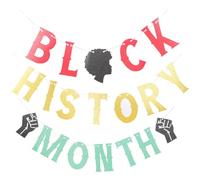 MOTHNUR Set De Bannière Décorative Pour Le Mois De 'Histoire Des Noirs Matériau Pailleté Décoration Murale Pour Fête Et Célébration Afro Américaine Style Tirage Unique