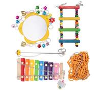 MOTHNUR Set de Jouets Suspendus pour Poules Bois et Plastique Balançoire Interactif pour Poulet Coq et Poussin Augmente Activité Plaisir des Animaux de Compagnie Cage
