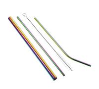 MOTHNUR Set de Pailles Métalliques Réutilisables avec Brosses de Nettoyage Pailles Acier Inoxydable pour Jus Thé et Cocktails Accessoires de Bar Polyvalents