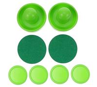 MOTHNUR Set de Palets et Poussoirs de Hockey Air Accessoires de Remplacement pour Table de Jeu avec Palets Verts Ergonomiques et Feutrine pour Gardien