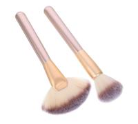 MOTHNUR Set de Pinceaux Maquillage Pinceau Éventail Grand Format et Pinceau pour Blush Highlighter et Contour Fibres Nylon Lavables et pour Application Visage Précise