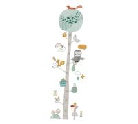 MOTHNUR Sticker Mural Garçon Fille Motif Animaux Colorés Toise Murale PVC Décoration Chambre Garçon Fille Mesure Décor Créatif Forêt Jungle