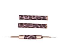 MOTHNUR Stylo Nail Art Double Embout à Motif Léopard Pinceau Liner pour Ongles Petit et Portable Outil Précis pour Dessin et Décoration D’Ongles Manucure DIY