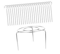 MOTHNUR Support à Brochettes Inox Rond 24 Pièces Grille de Cuisson Acier Inoxydable Rôtissoire Verticale pour Barbecue et Friteuse à Air Accessoires Cuisine Extérieure Maison