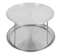 MOTHNUR Support Inox pour Plateau Buffet Double Présentoir Polyvalent pour Fruits de Mer Sashimi Huîtres Crevettes et Crabes Équipement de Service de Cuisine