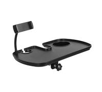 MOTHNUR Support Micro avec Plateau et Porte Gobelet Noir Étagère à Pince Stable pour Pied Micro Accessoires pour Organisation Lors de Live Podcast et Réunions