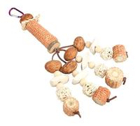 MOTHNUR Suspendu pour Perroquets Os de Seiche Boule Rotin Naturel Multifonctionnel pour Perruches et Calopsittes Accessoire de Cage Interactif Amusant