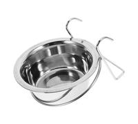 MOTHNUR Suspendue Acier Inoxydable pour Chien et Chat Bol Anti-débordement Support Alimentaire Pratique pour Chiots et Grands Animaux Accessoire de Cage Robuste