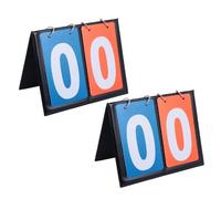 MOTHNUR Tableau de Score Basketball Portable à Bascule Double Face 2 Chiffres Bleu Rouge, Lot de 2, Mise à Jour Manuelle Rapide, pour Compétitions en Salle Extérieur