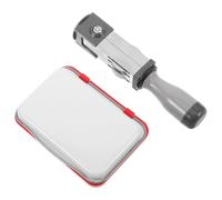 MOTHNUR Tampon Dateur Réglable 21 MM Rond avec Encreur Rouge Rectangulaire 76X54X15 MM Tampon à Rouleau Plastique pour Bureau et Archives Marqueur de Date Ajustable pour Documents