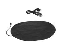 MOTHNUR Tapis Chauffant Électrique USB pour Chatons Et Petits Chiens, Réglable, Revêtement PU Rond 28 Cm, Lit -Chauffant Portable pour Panier Et Voyage
