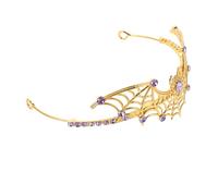 MOTHNUR Tiara Araignée Métal pour Halloween Couronne Adulte Alliage avec Strass Bandeau Toile Araignée Gothique pour Femmes Accessoire Cosplay et Fête