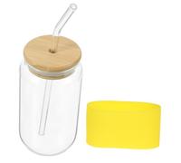 MOTHNUR Verre à Boisson avec Couvercle et Paille Tasse à Jus Réutilisable Verre Transparent Confort Dutilisation et Nettoyage Facile pour Smoothie Bubble Tea Réutilisable