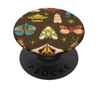 Moths Stars Whimsigoth Cottagecore Grunge Butterfly Graphic PopSockets PopGrip Adhésif