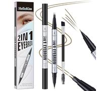 MOTIBACK Double tête Crayon Sourcil Micro-Fourchu à 2 Pointes Livré avec une brosse à sourcils et à cils - Imperméable Transpiration, Tenue Longue pour Sourcils Naturels et Définis