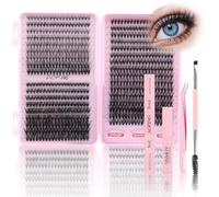 MOTIBACK Kit Extension Cils Professionnel 560 pièces - Faux Cils Individuels - Cluster Lashes D Curl 10D - 40D, Comprend pince à cils ergonomique, décolleur, brosse nettoyante, colle (30D - 50D)