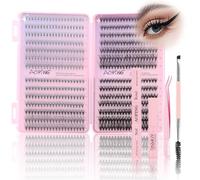 MOTIBACK Kit Extension Cils Professionnel 560 pièces - Faux Cils Individuels - Cluster Lashes D Curl 10D - 40D, Comprend pince à cils ergonomique, décolleur, brosse nettoyante, colle