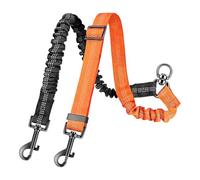 MOTIBACK Laisse double pour chien - Double laisse pour 2 chiens - Ne s'emmêle pas - Répartiteur rotatif à 360° - Laisse élastique réfléchissante pour chiens de petite, moyenne et grande course (A)