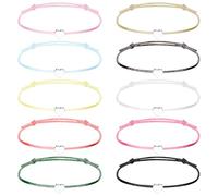MOTIBACK Lot de 10 bracelets d'amitié réglables en forme de cœur - Cadeau pour les meilleurs amis, les amoureux et les adolescentes