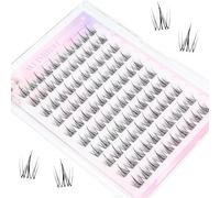 MOTIBACK Lot de 100 extensions de cils autocollants - 12 mm - En forme de tournesol - Naturels - Avec bande fine - Pour un look immédiat