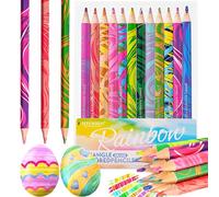 MOTIBACK Lot de 12 crayons de couleur arc-en-ciel - Différents dégradés de couleurs - Pour le bureau, le dessin, la peinture et les projets créatifs