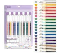 MOTIBACK Lot de 12 stylos gel à paillettes - Couleurs irisées - Séchage rapide - Pour écriture manuscrite et projets créatifs - Parfaits pour les fournitures scolaires, le bureau et les fournitures