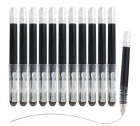 MOTIBACK Lot de 12 stylos-plumes jetables en acier inoxydable, stylo à écriture fluide pour le dessin, la prise de notes, la calligraphie, l'école, le bureau et comme cadeau. (Noir)