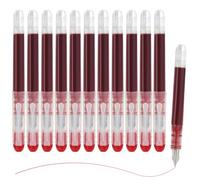MOTIBACK Lot de 12 stylos-plumes jetables en acier inoxydable, stylo à écriture fluide pour le dessin, la prise de notes, la calligraphie, l'école, le bureau et comme cadeau. (Magenta)
