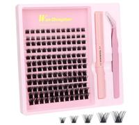 MOTIBACK Lot de 144 extensions de cils volumineux et bouclés - 8-16 mm - Kit d'extension de cils DIY avec colle à cils et pince à épiler pour un look naturel à dramatique