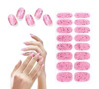 MOTIBACK Lot de 16 autocollants pour ongles - Paillettes colorées - Durcissement UV - Accessoires de design pour ongles pour femmes et filles