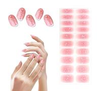 MOTIBACK Lot de 20 films à ongles autocollants en gel - Durcissement UV - Accessoires de design des ongles pour femmes et filles - Rose transparent