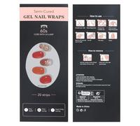 MOTIBACK Lot de 20 films autocollants en gel semi-durci UV français, durée de vie jusqu'à 2 semaines, pour ongles naturels, gel, acrylique et shellac (tons terre)